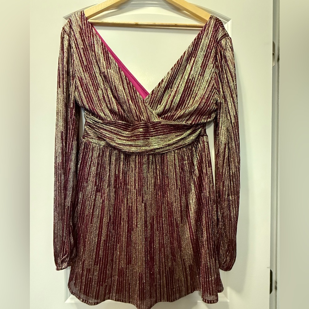 Lilly Pulitzer Burgundy and Gold Riza Romper